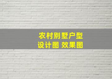 农村别墅户型设计图 效果图